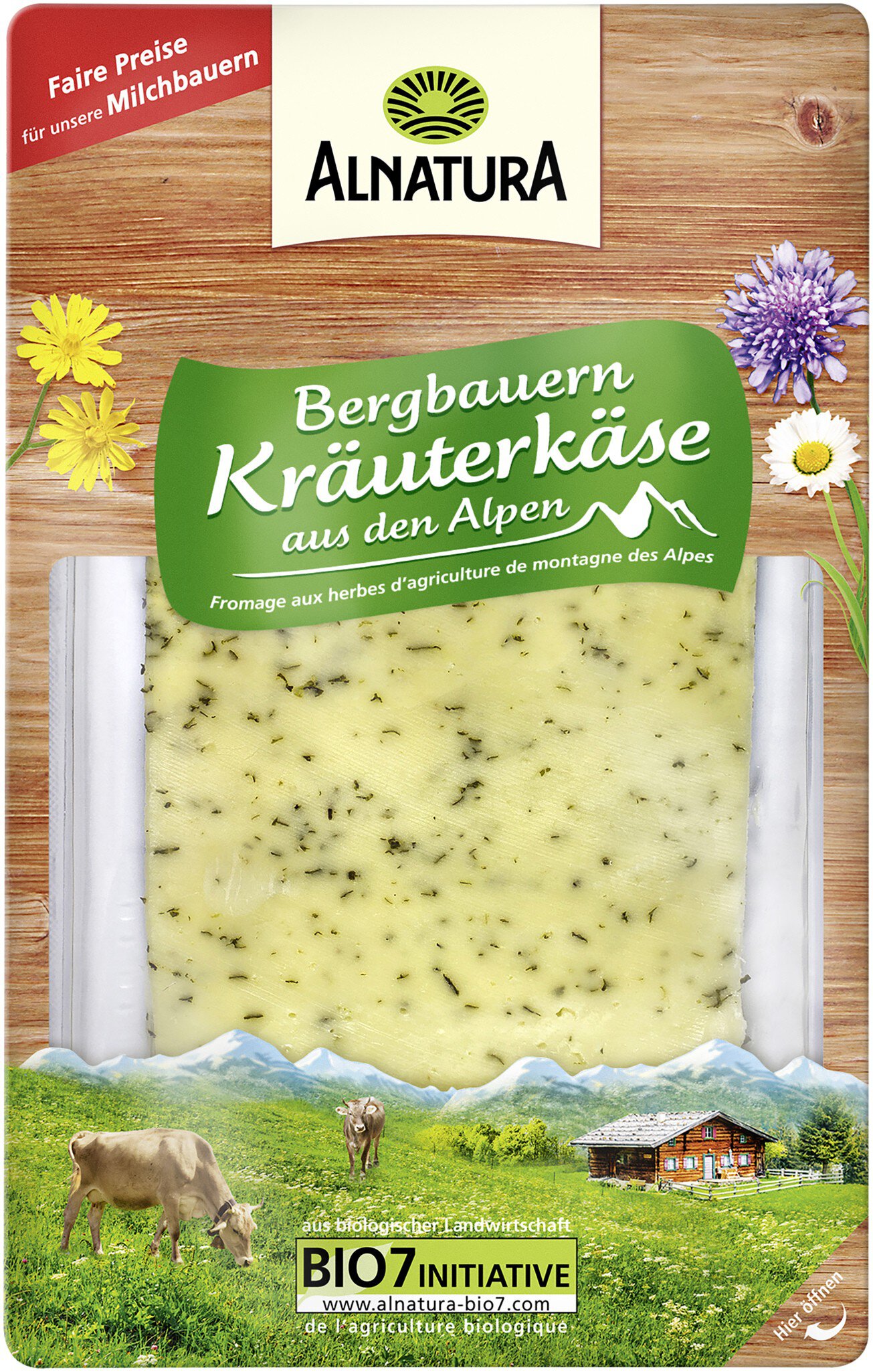 Bio Alnatura Alpen-Kräuterkäse in Scheiben 50% Rahmstufe 125g