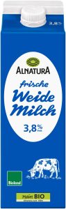 Bio Alnatura свежесть цельное молоко 3,7% 1l