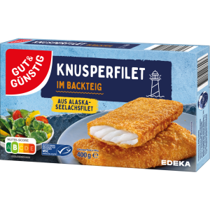 MSC GUT&GÜNSTIG Knusperfilets aus Seelachsfilet im Backteig 400g
