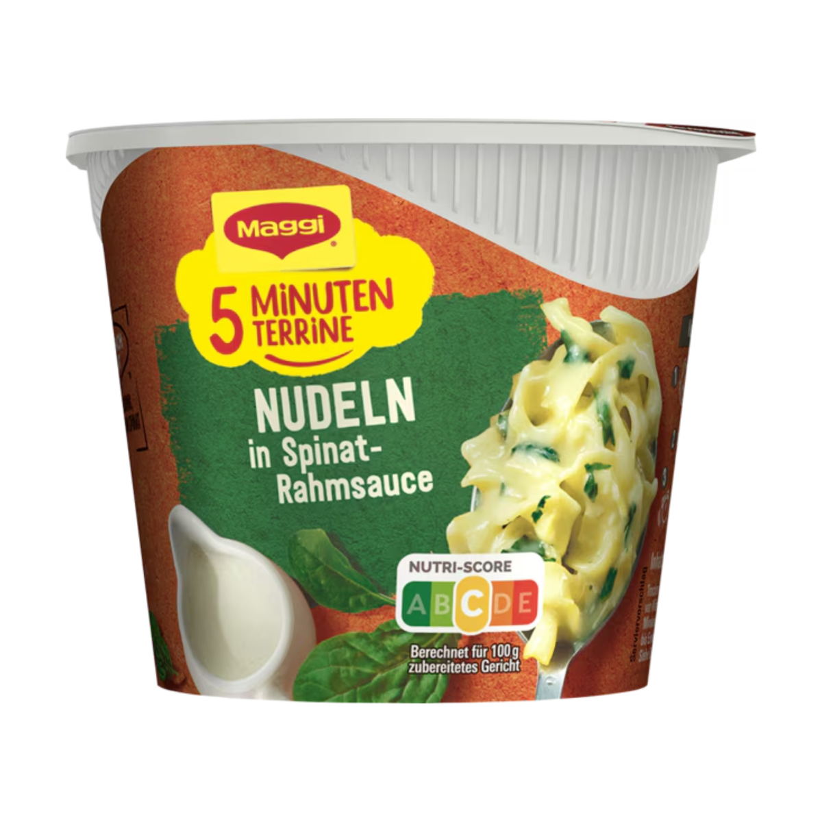 Maggi 5 Minuten Terrine Nudeln in Spinat-Rahm Sauce 50g