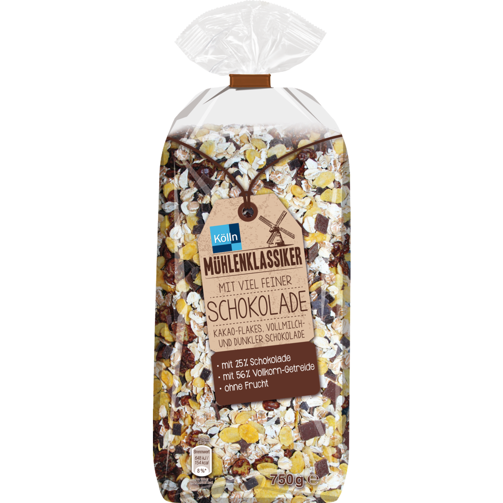 Mühlenklassiker Müsli mit viel feiner Schokolade 750g