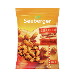 Seeberger Gebrannte Erdnusskerne mit Zuckerkruste und Sesam 150g