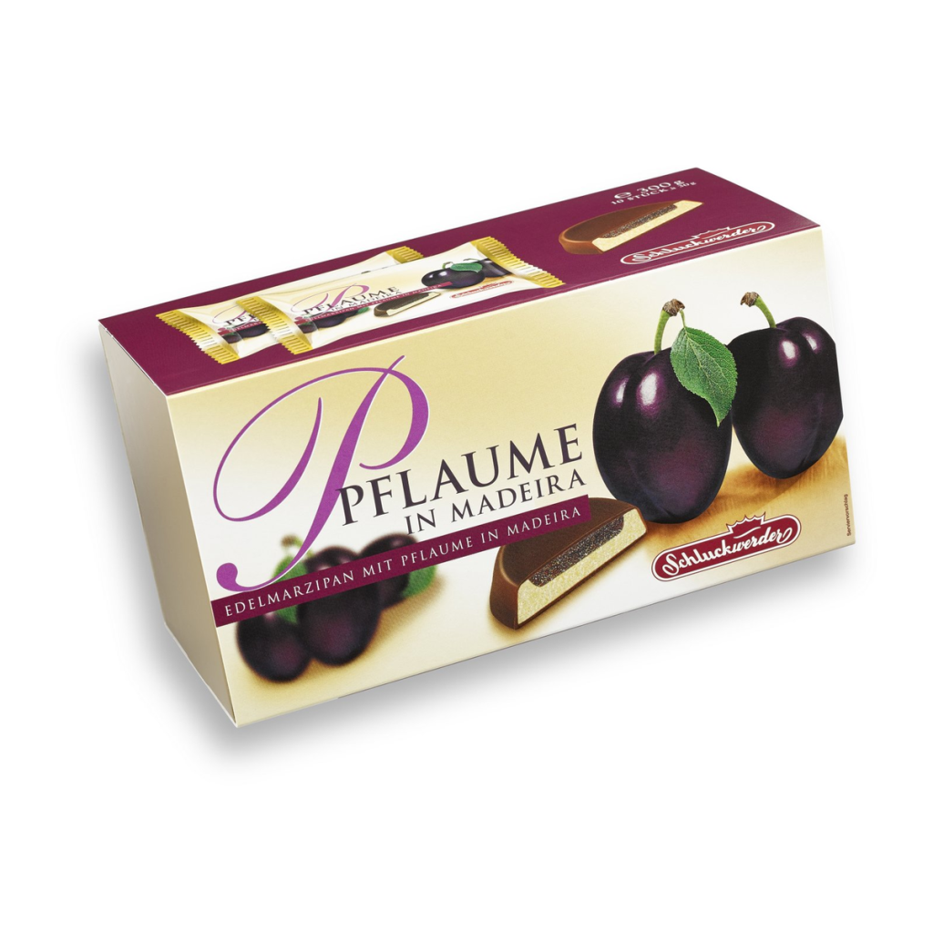 Schluckwerder Edelmarzipantaler Pflaume in Madeira 210g