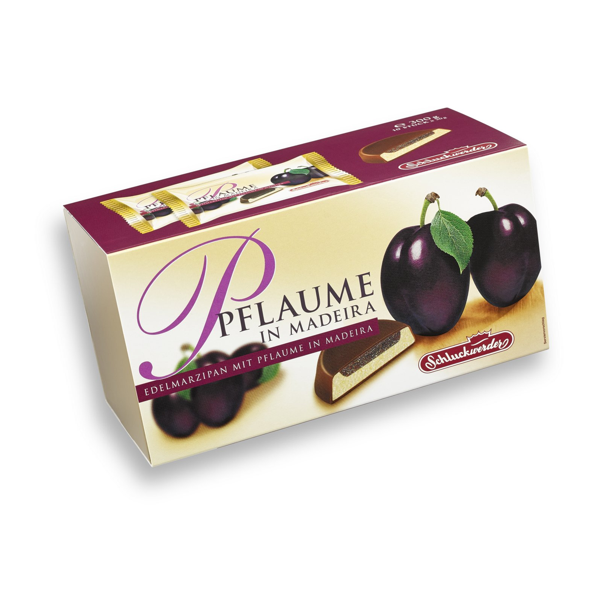 Schluckwerder Edelmarzipantaler Pflaume in Madeira 210g