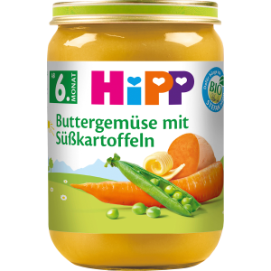 Bio Hipp Gemüse Buttergemüse mit Süßkartoffeln ab 6.Monat 190g