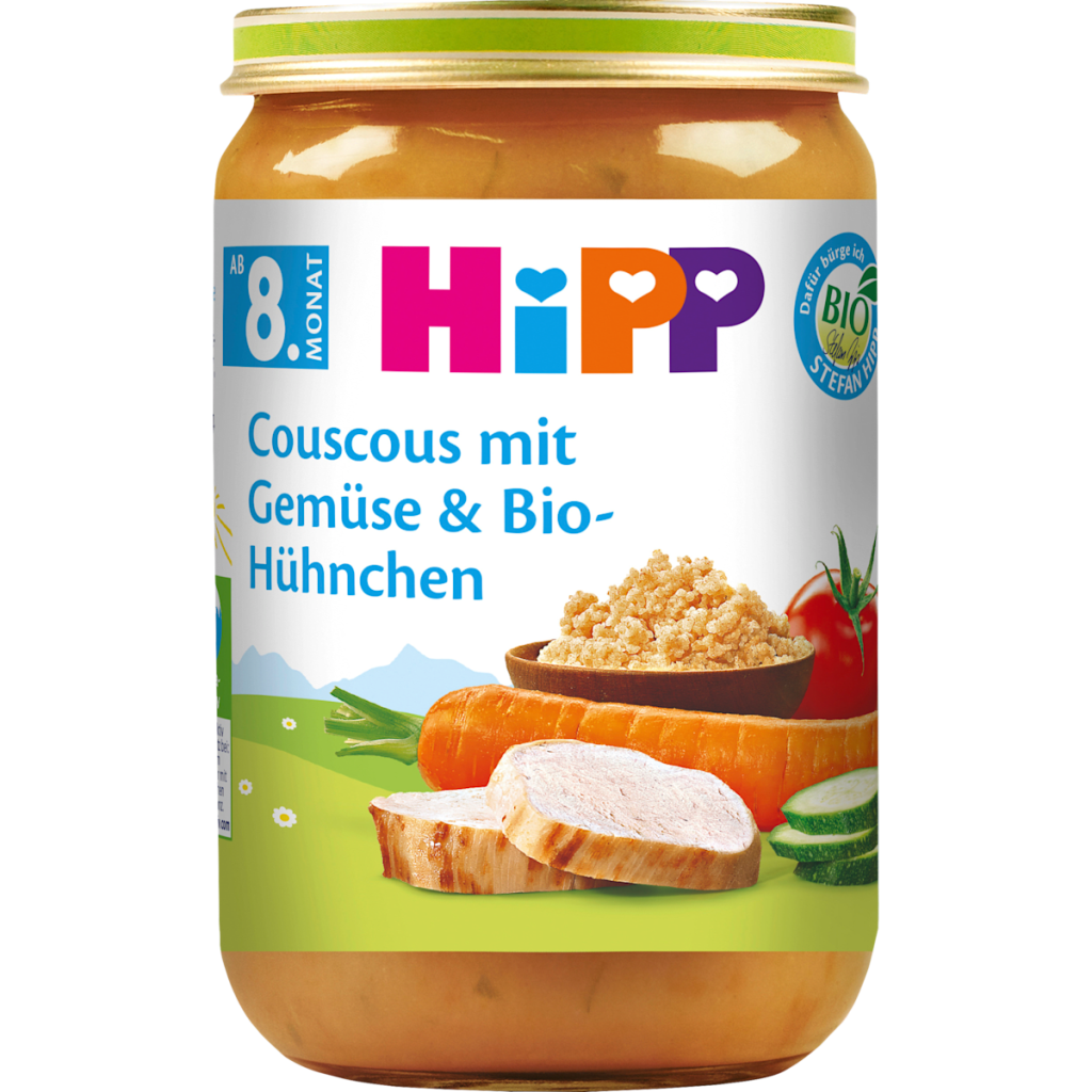 Bio Hipp Menü Couscous mit Gemüse und Hühnchen ab 8.Monat 220g