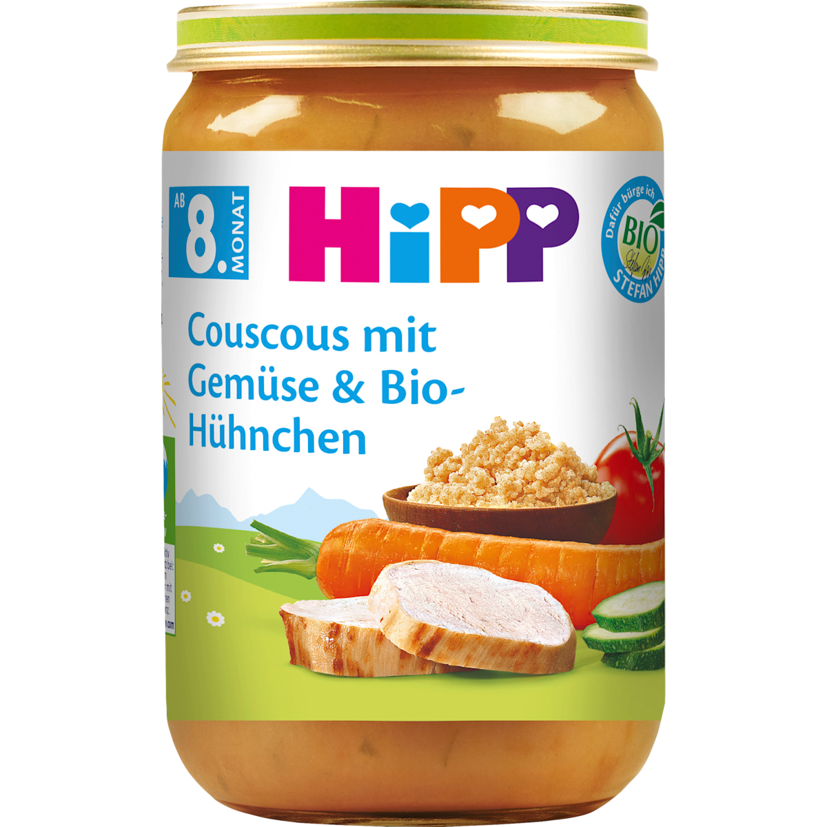 Bio Hipp Menü Couscous mit Gemüse und Hühnchen ab 8.Monat 220g