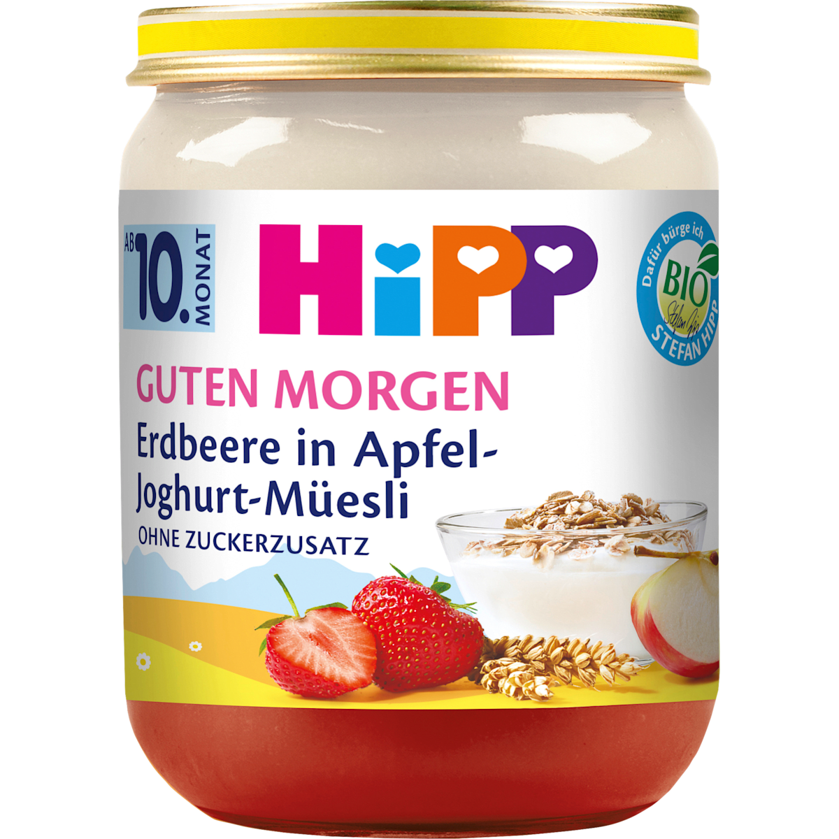 Bio Hipp Guten Morgen Erdbeere in Apfel-Joghurt-Müsli ab 10.Monat 160g