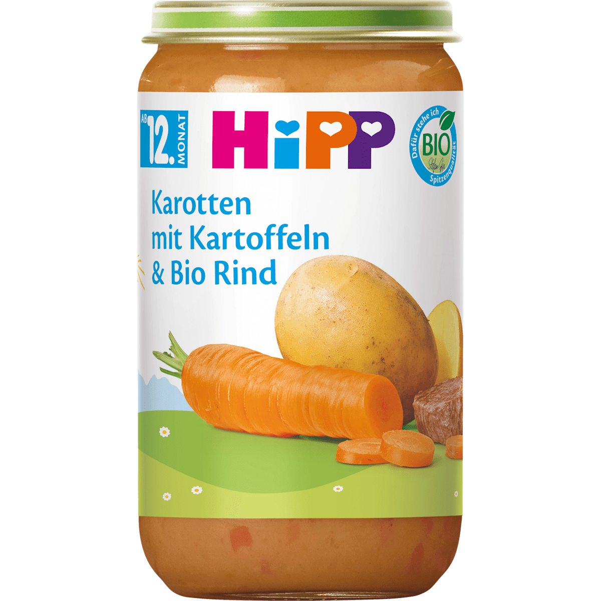 Bio Hipp Menü Gemüseallerlei mit Rind ab 12.Monat 250g
