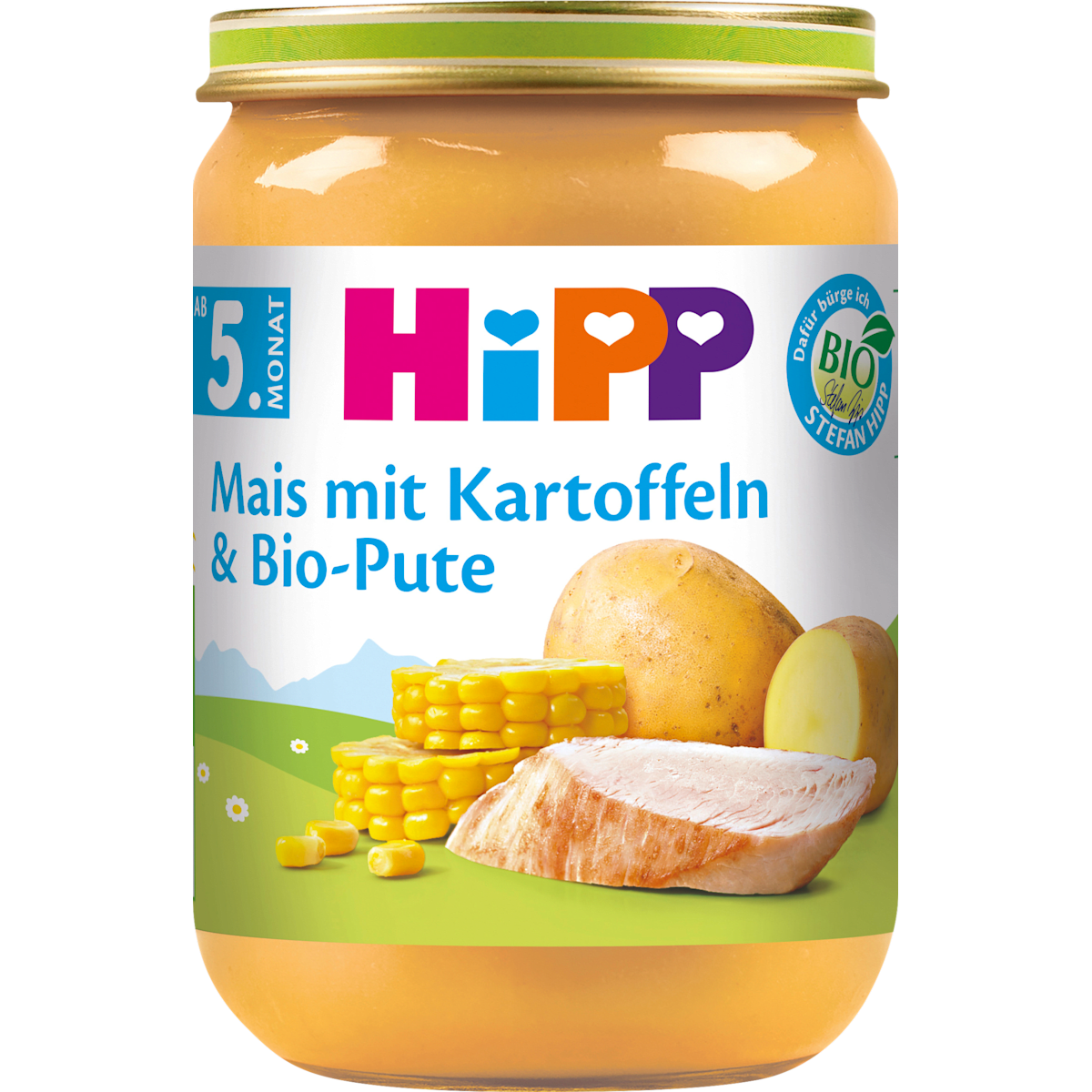 Bio Hipp Menü Mais mit Kartoffeln und Pute ab dem 5.Monat 190g