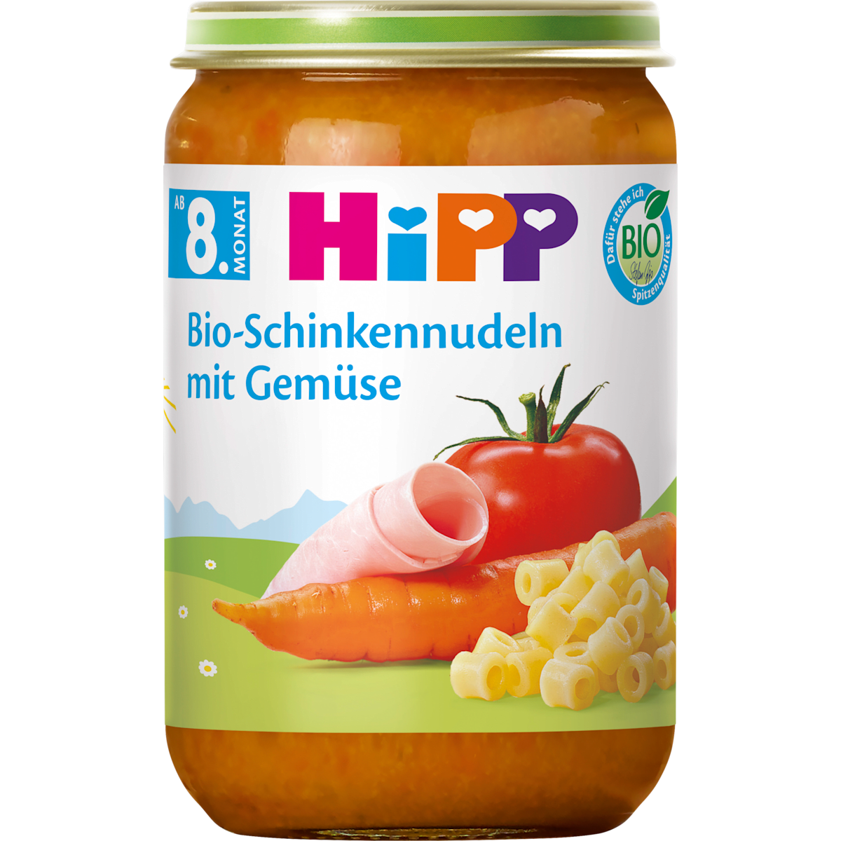 Bio Hipp Menü Schinkennudeln mit Gemüse ab dem 8.Monat 220g