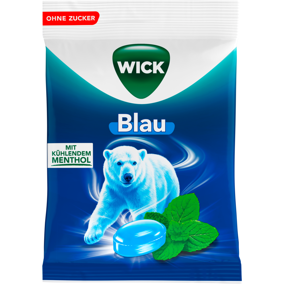 Wick Blau Menthol ohne Zucker 72g