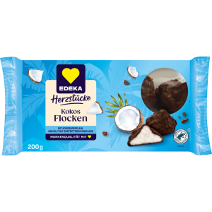 EDEKA Herzstücke Kokosflocken mit Zartbitterschokolade 200g