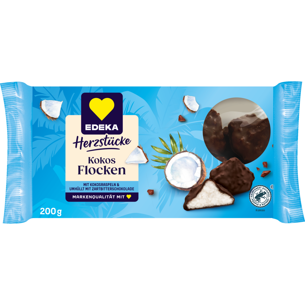 EDEKA Herzstücke Kokosflocken mit Zartbitterschokolade 200g