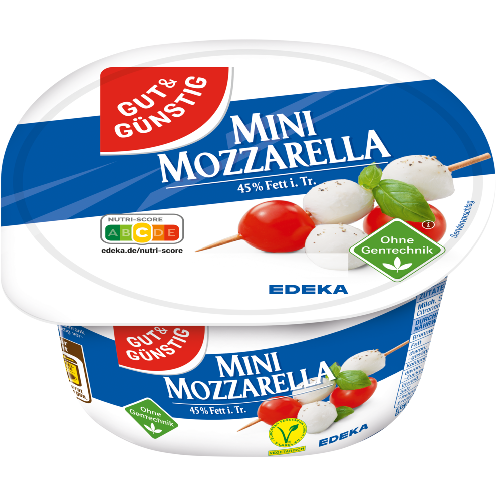 GUT&GÜNSTIG Mozzarella Mini 45% 250g VLOG