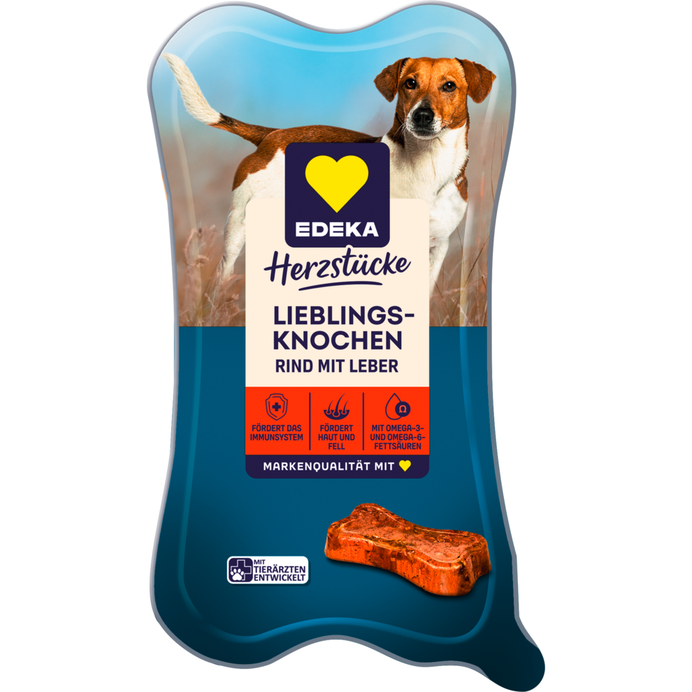 EDEKA Herzstücke Knochenformschale Rind und frische Leber 175g