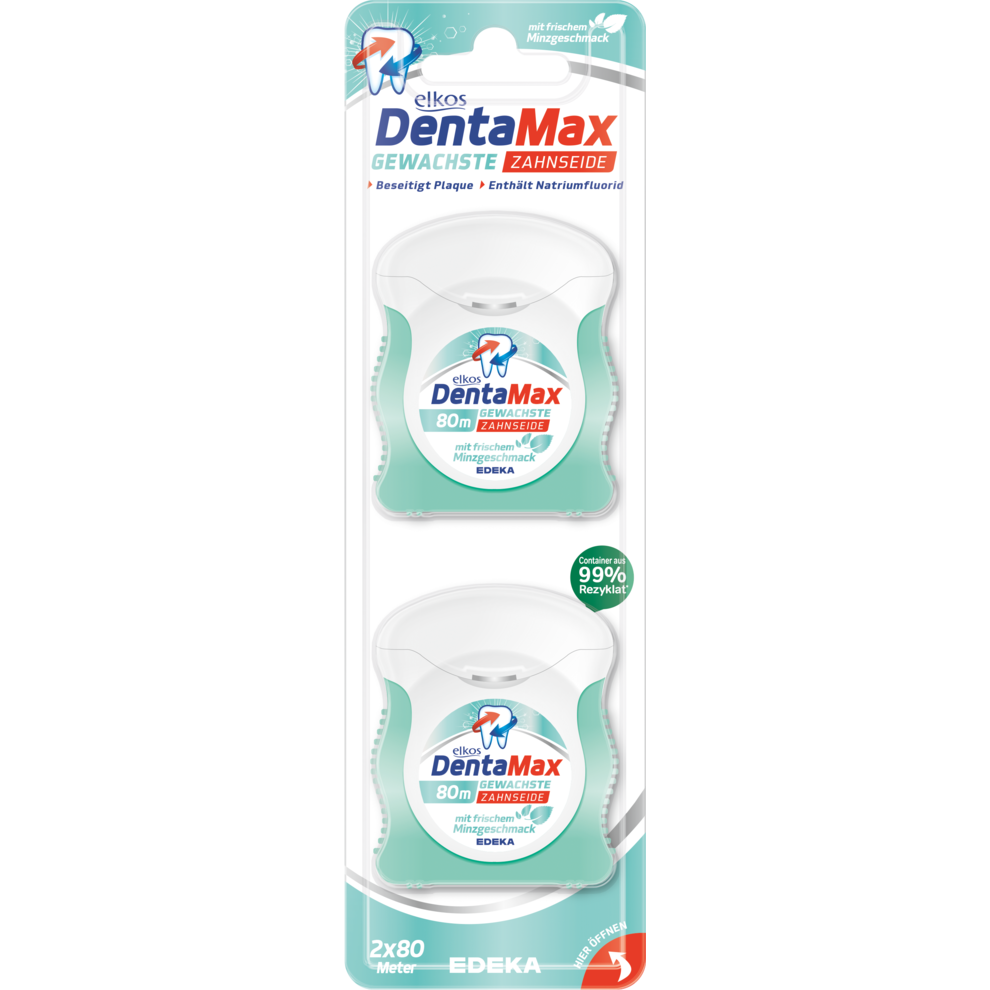 EDEKA elkos DentaMax Zahnseide mint gewachst 2x80m