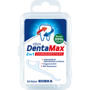 EDEKA elkos DentaMax Zahnseidesticks ungewachst 64ST