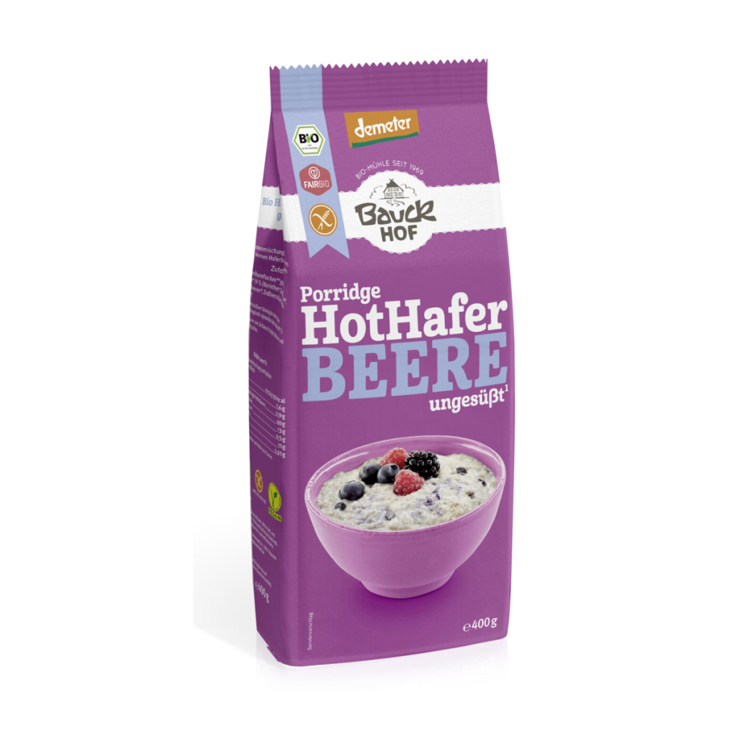 Demeter Bauck Mühle Hot Haferbrei Beere Glutenfrei 400g