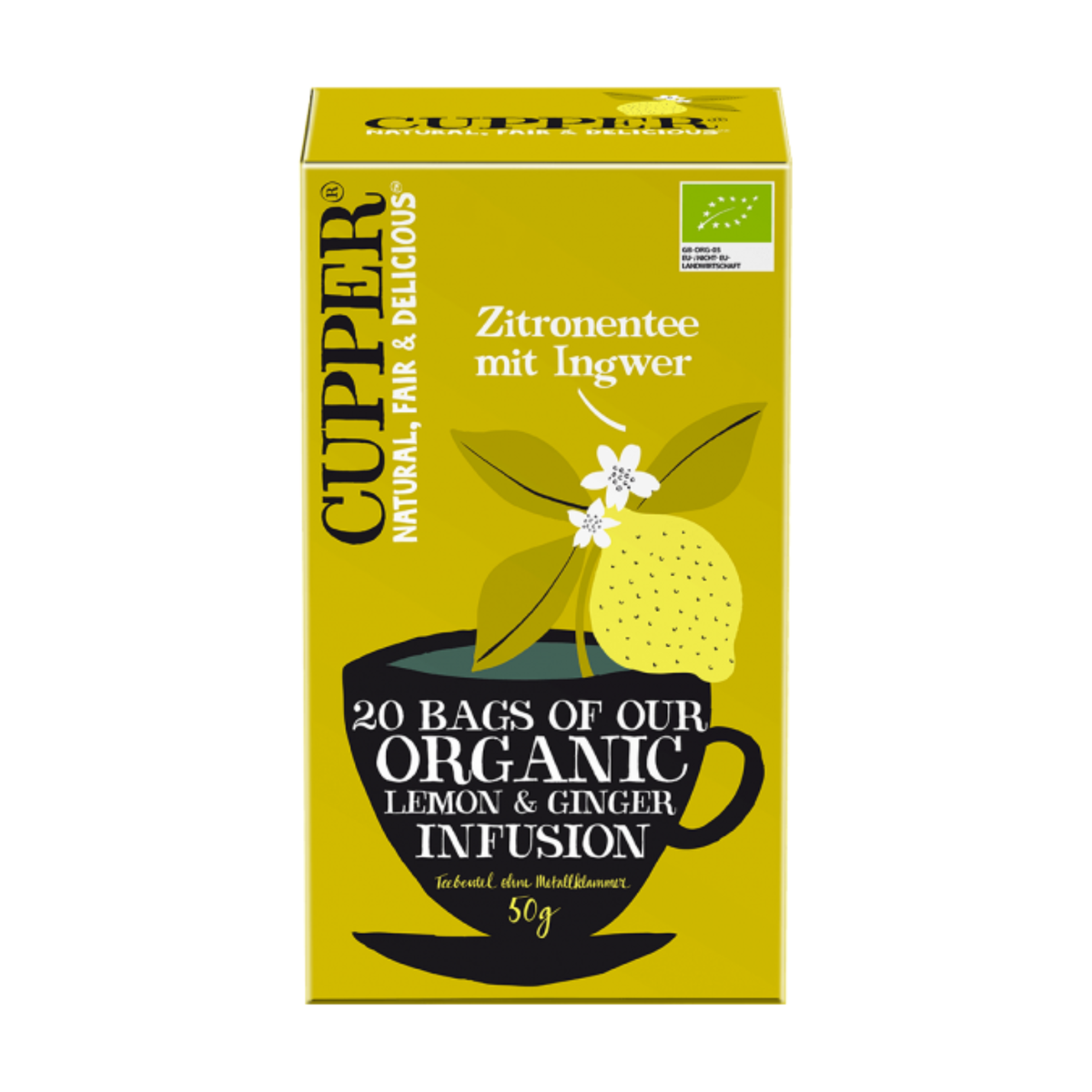 Bio Cupper Zitronentee mit Ingwer 20ST 50g