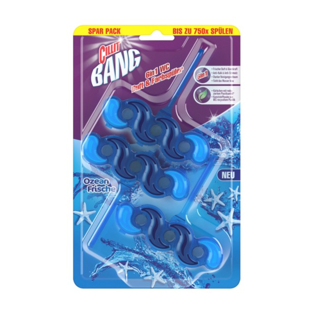 Cillit Bang Blue Wave 6 WC-Blauspüler Ozean Frische 2x35g