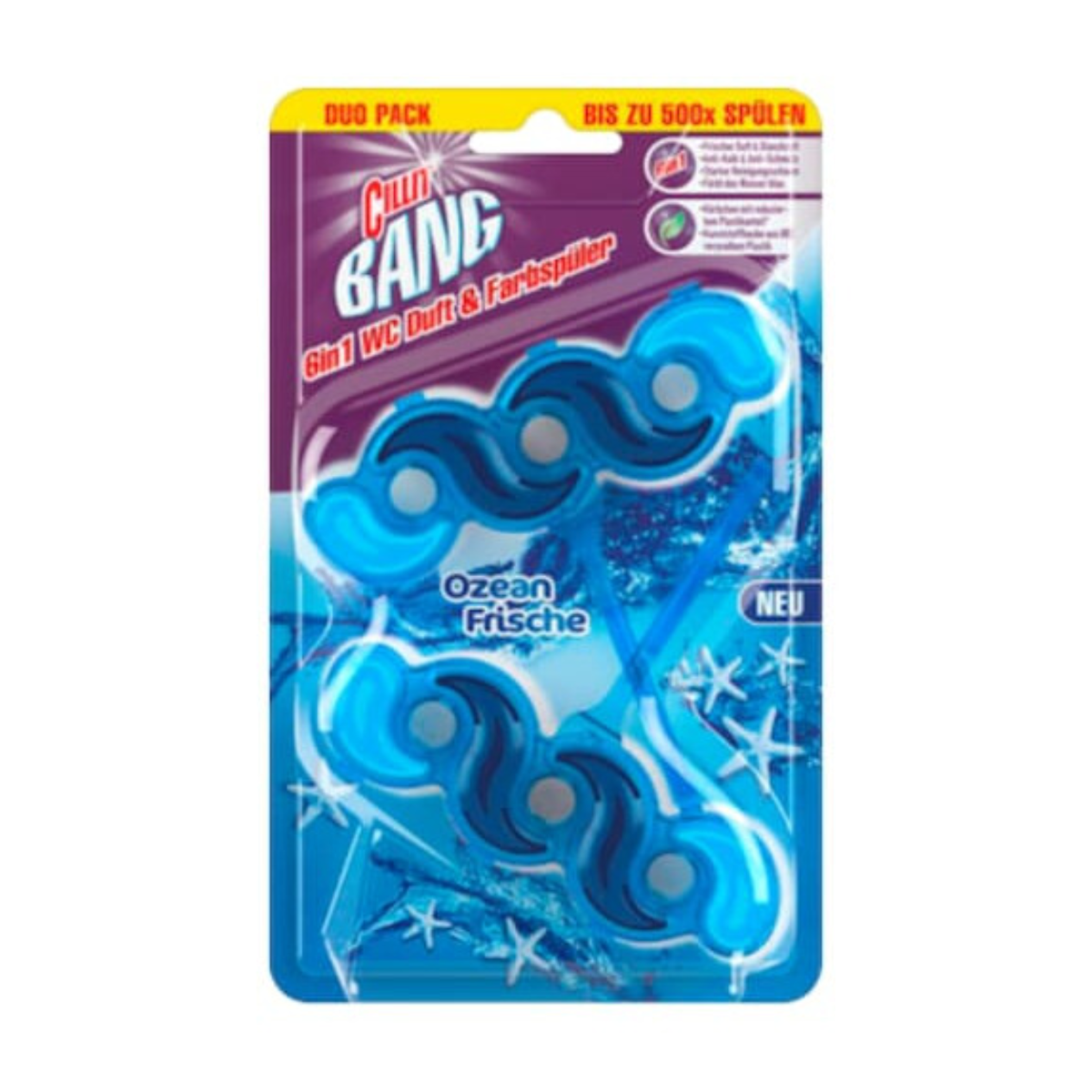 Cillit Bang Blue Wave 6 WC Blauspüler Blüten Frische 2x35g