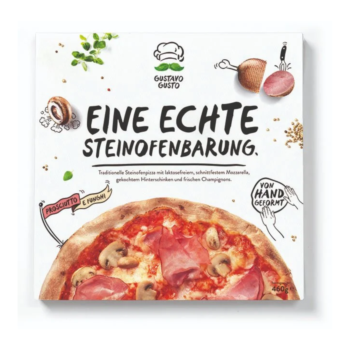 Gustavo Gusto Steinofenpizza Prosciutto Funghi 460g