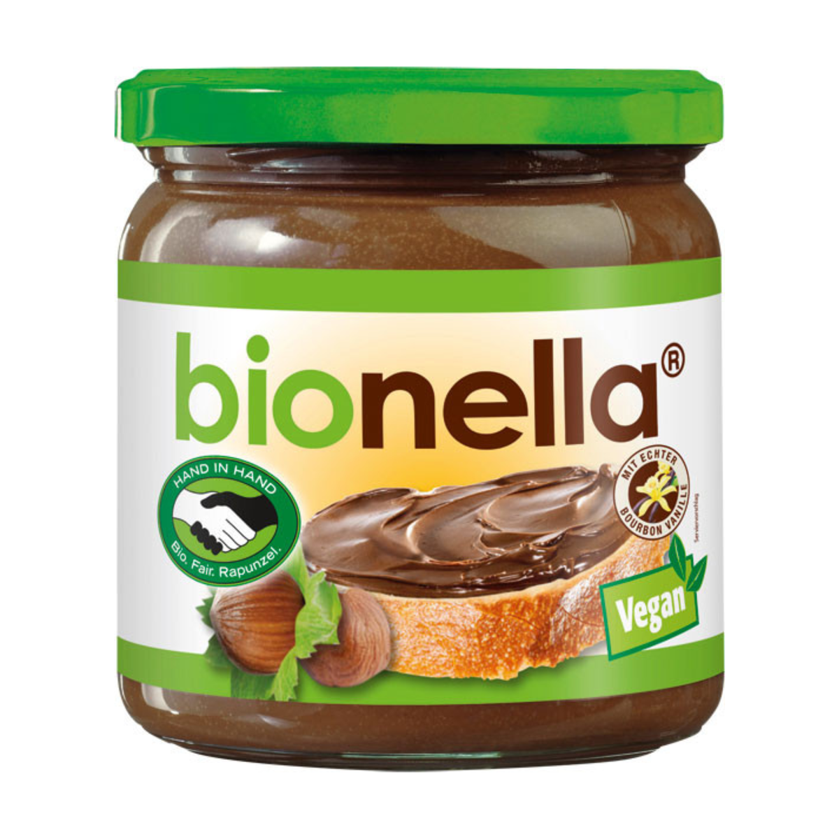 Bionella Nuss-Nougat-Creme mit Bourbon-Vanille 400g