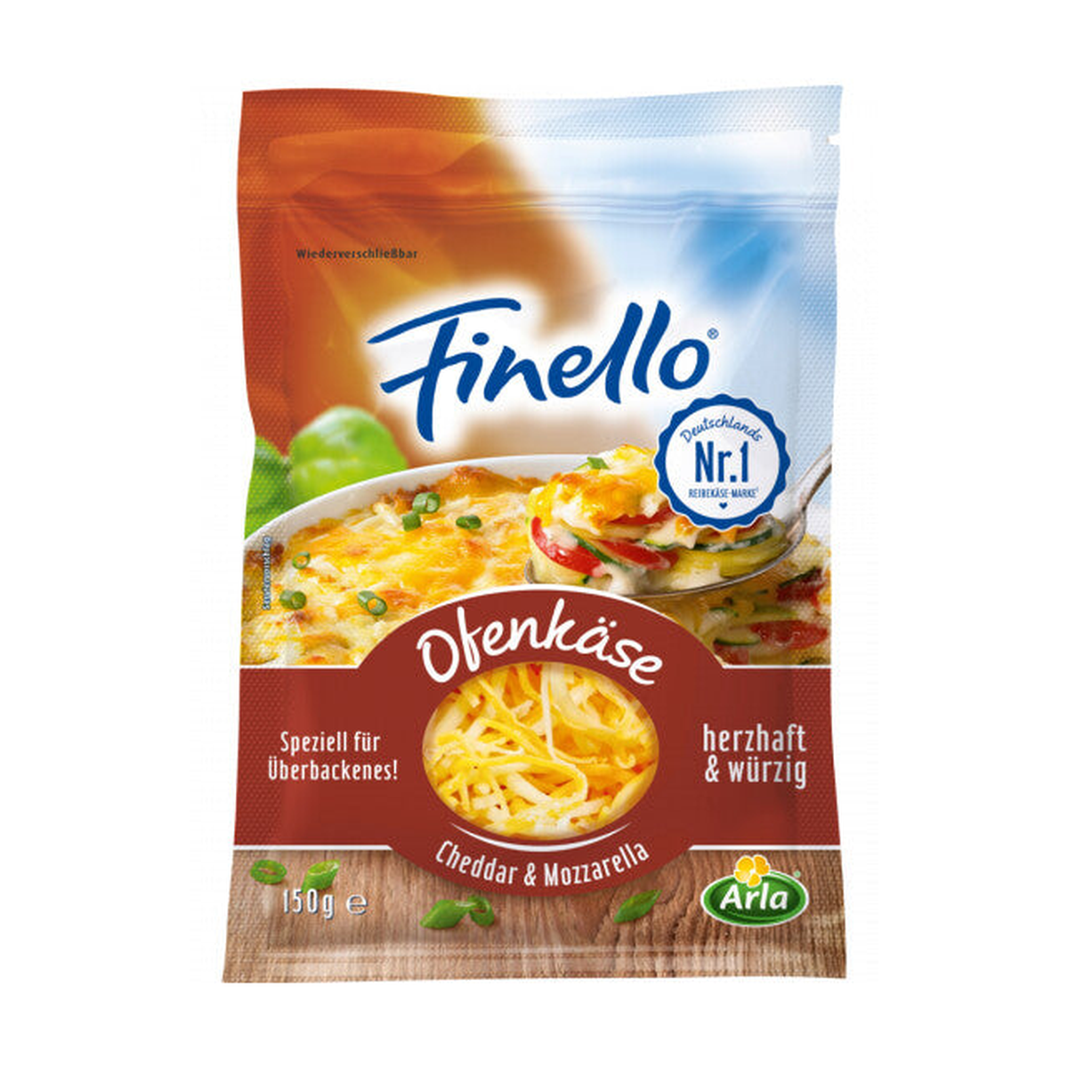Arla Finello Ofenkäse gerieben 46% Vollfettstufe 150g