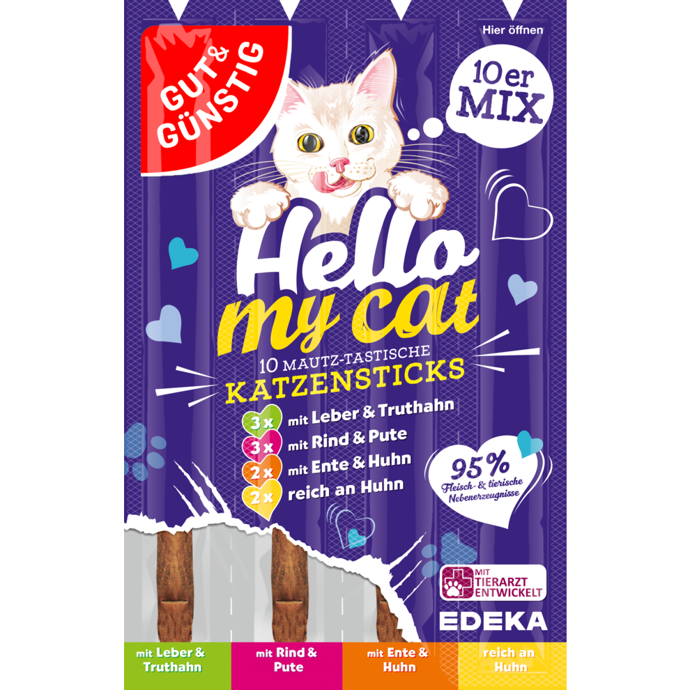 GUT&GÜNSTIG Hello My Cat Katzensticks Mix 10ST