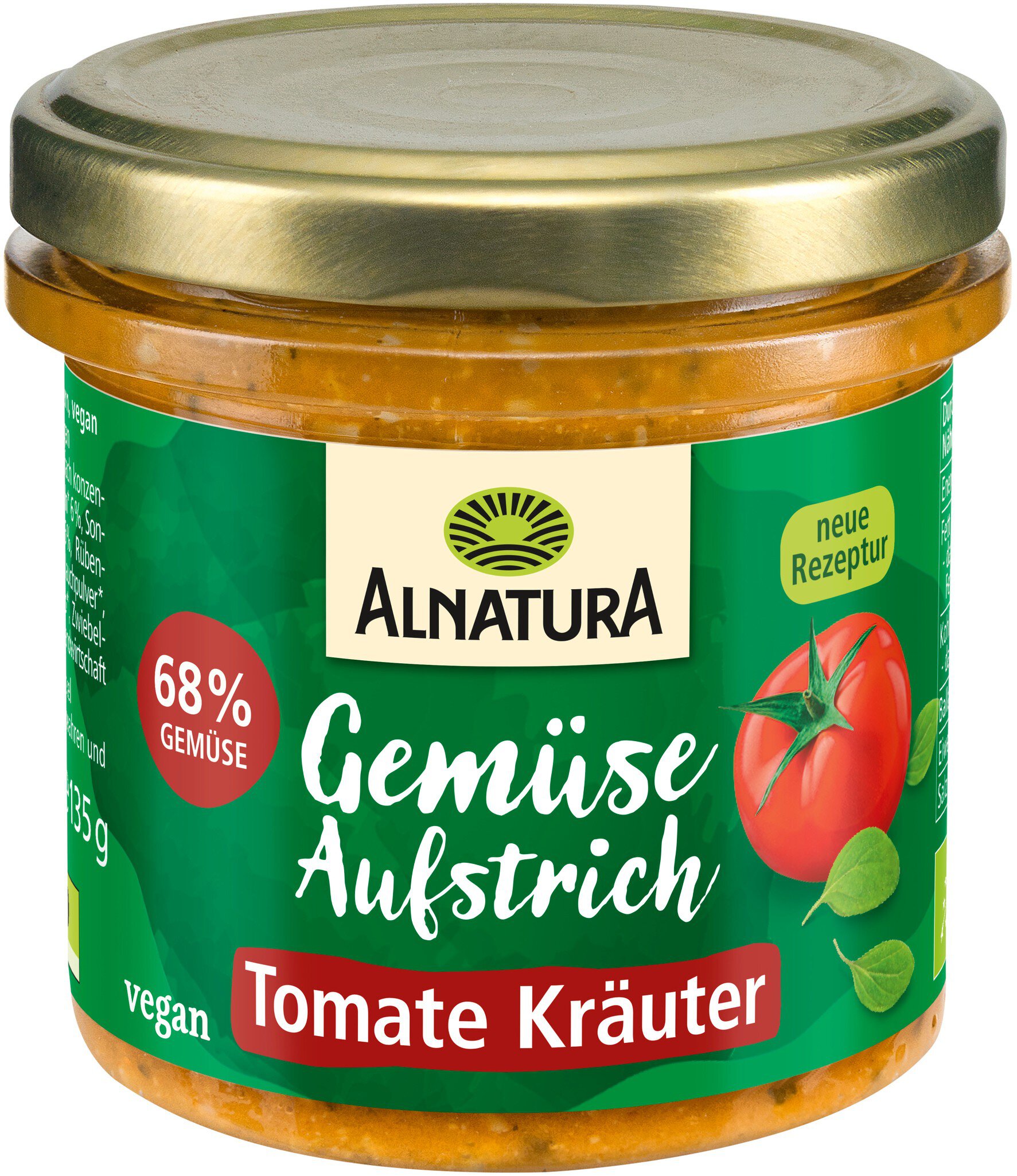 Bio Alnatura Aufstrich Gartengemüse Tomate Kräuter 135g