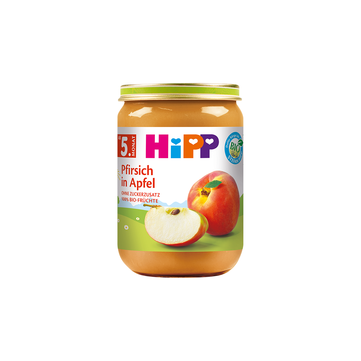 Bio Hipp фрукты персик, яблоко, 5.Monat 190g