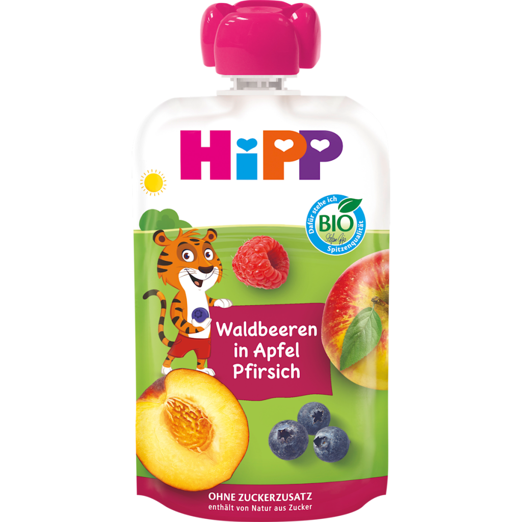 Bio Hipp Hippis Waldbeeren in Apfel-Pfirsich ab 1 Jahr 100g