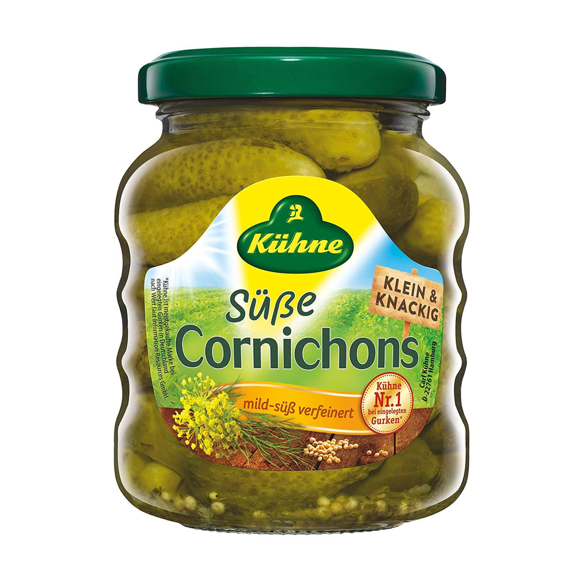 Kühne Cocktail Cornichons süß 180g