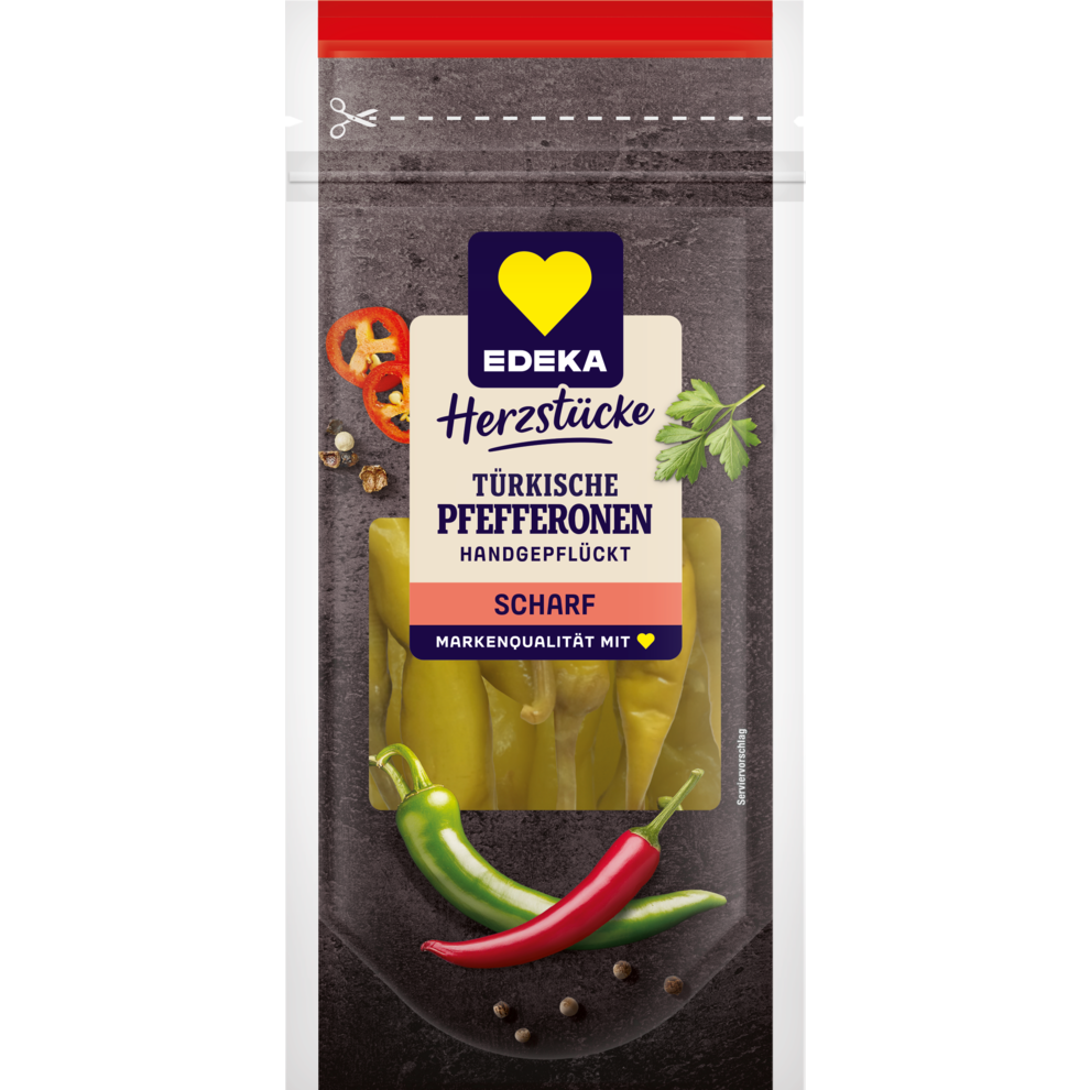 EDEKA Herzstücke grüne Pfefferonen scharf 250g