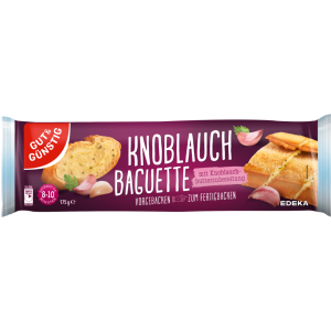GUT&GÜNSTIG Knoblauch-Baguette mit Knoblauchbutterzubereitung 175g