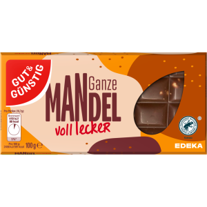 GUT&GÜNSTIG Edel Vollmilch ganze Mandel 100g