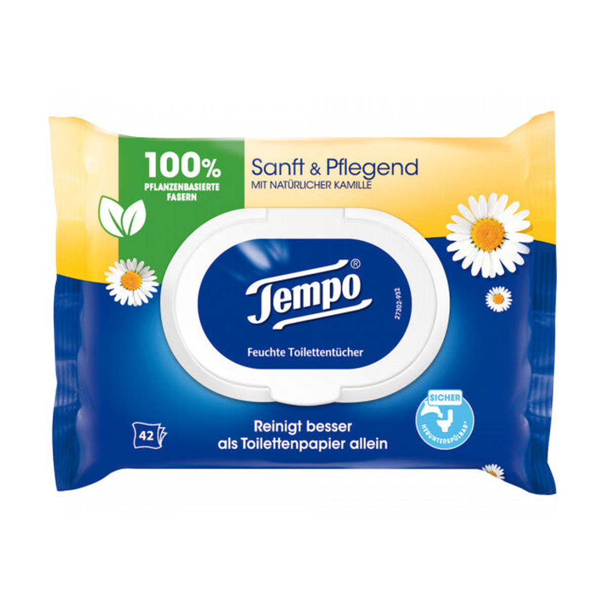 Tempo Sanft&Pflegend Toilettenpapier feucht Kamille 42BL