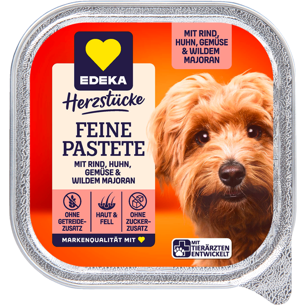 EDEKA Herzstücke Feine Pastete Rind,Huhn,wilder Majoran&Gemüse 150g