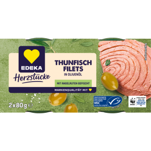 MSC EDEKA Herzstücke Thunfischfilets in Olivenöl 2x80g