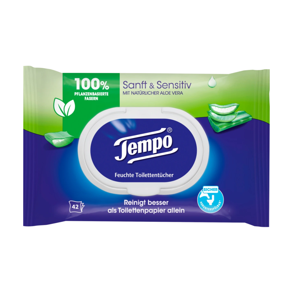 Tempo Sanft&Sensitive feuchtes Toilettenpapier Aloe Vera 42ST