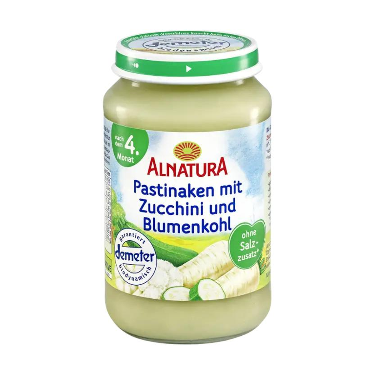 Demeter Alnatura Pastinaken mit Zucchini und Blumenkohl nach dem 4.Monat 190g