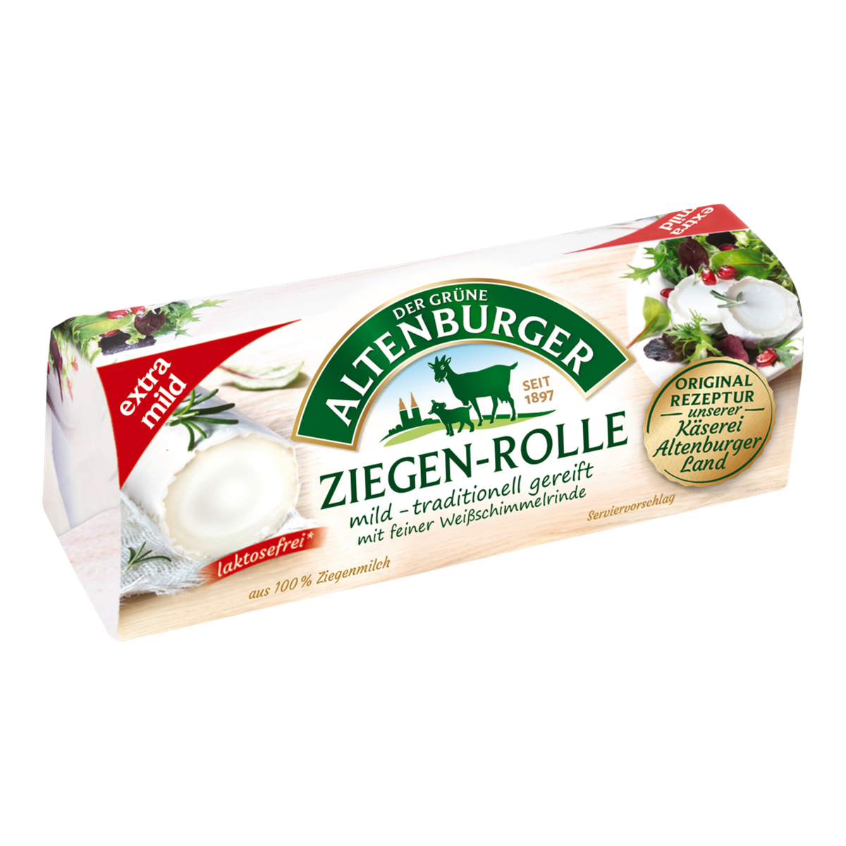 Der Grüne Altenburger Ziegen-Camembert Rolle 45% Vollfettstufe 150g