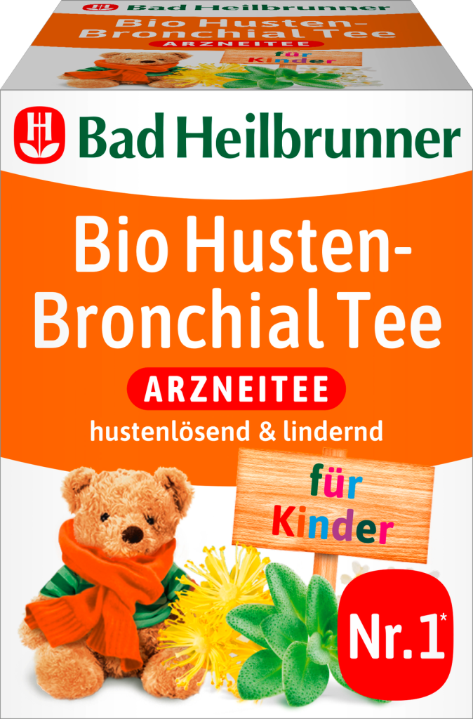 Bad Heilbrunner Kinder Bio Husten-Bronchial Tee 8ST 12g