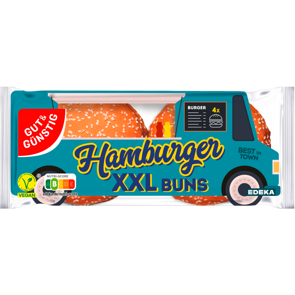 GUT&GÜNSTIG XXL Hamburger Buns mit Sesam 300g