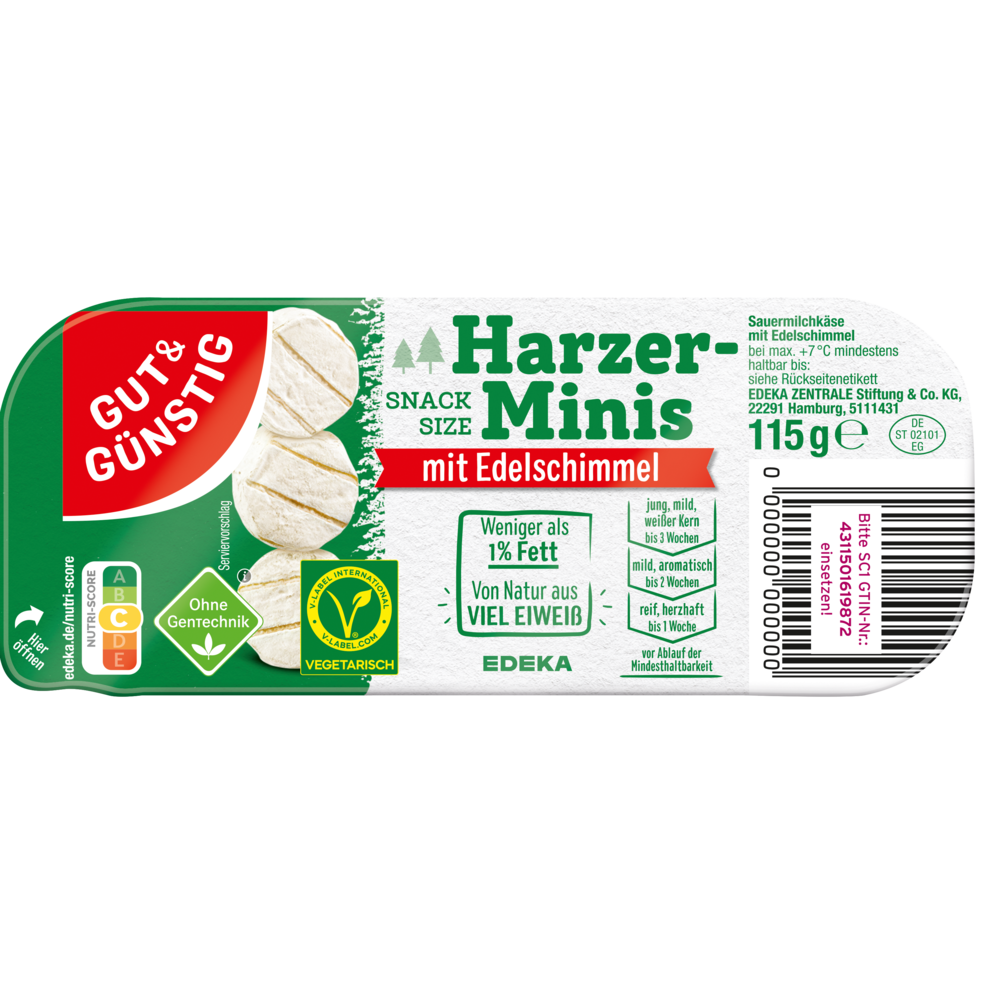 GUT&GÜNSTIG Harzer Minis mit Edelschimmel 115g VLOG