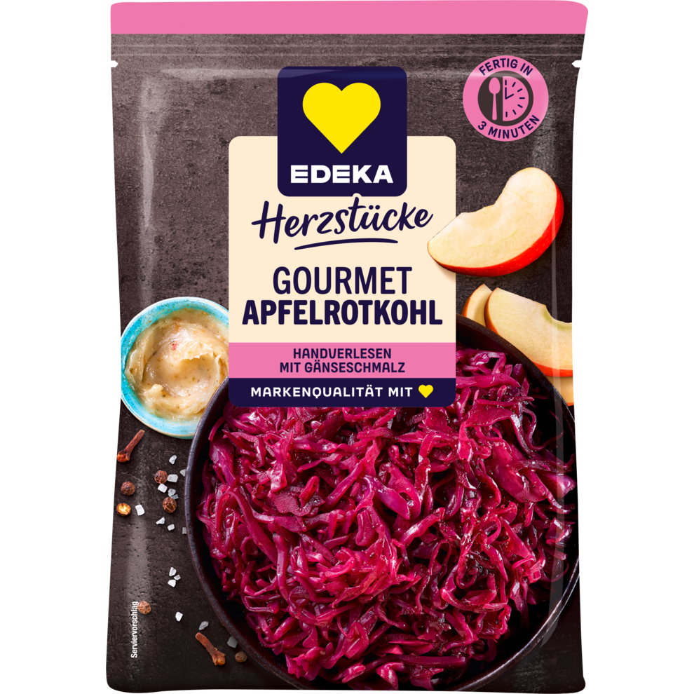 EDEKA Herzstücke Gourmet Apfelrotkohl mit Gänseschmalz 400g