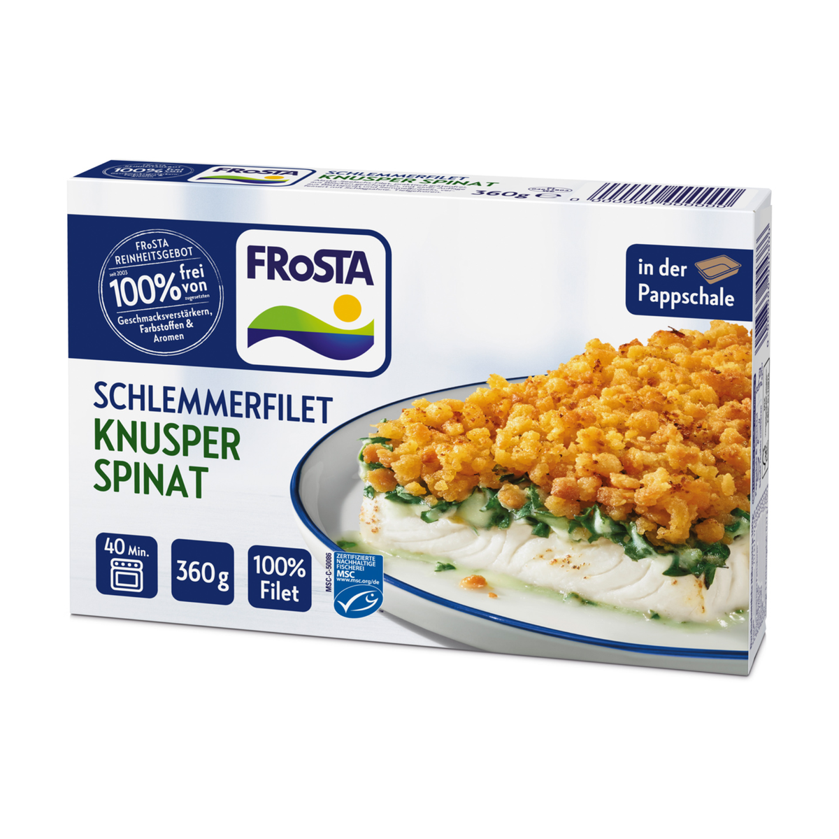 MSC Frosta Schlemmerfilet Knusper Spinat 360g