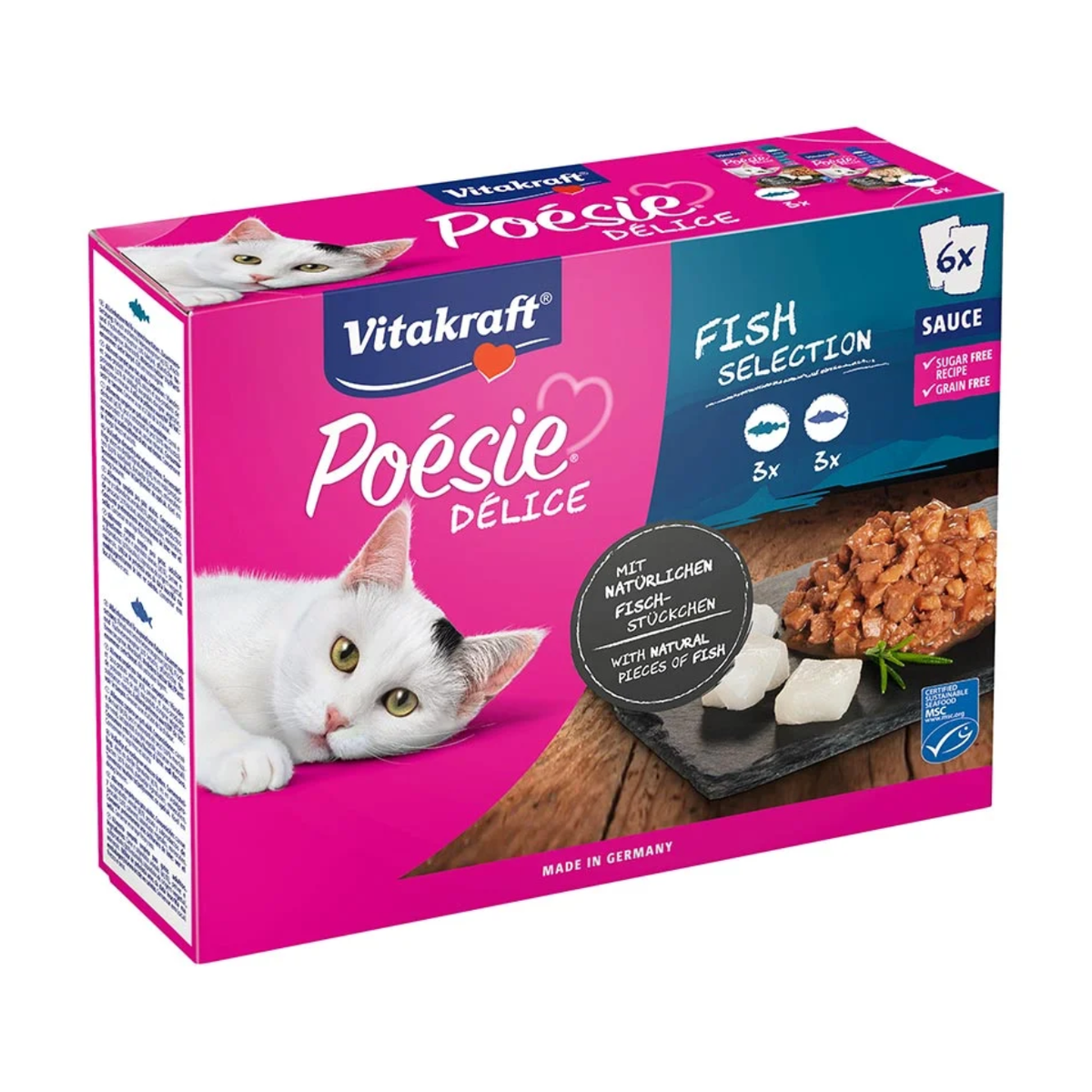 MSC Vitakraft Poesie Delice Fish Selection in Sauce 6x85g MSC Vitak.Poes.Delice Fish Sel.Sau.6x85g