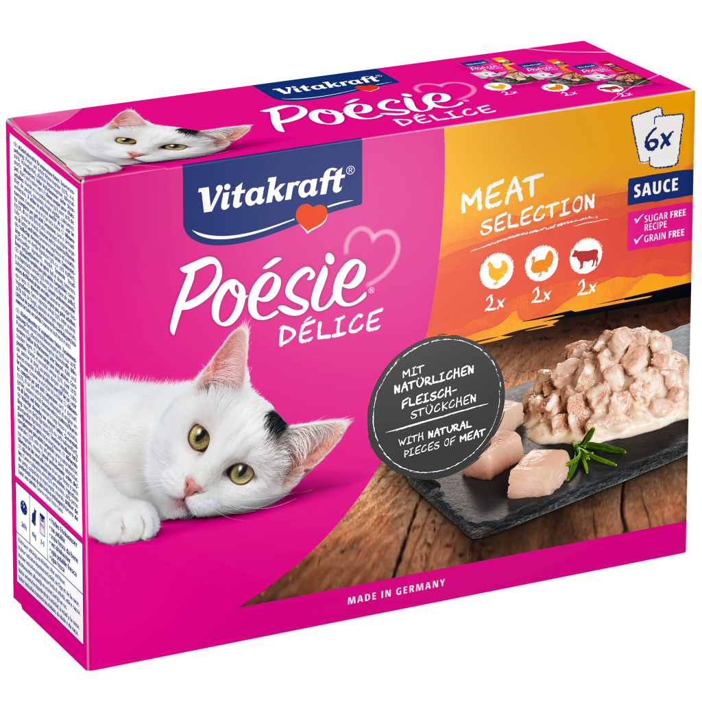 Vitakraft Poesie Delice Meat Selection in Sauce 6x85g Vitak.Poes.Delice Meat Sel.Sauce 6x85g